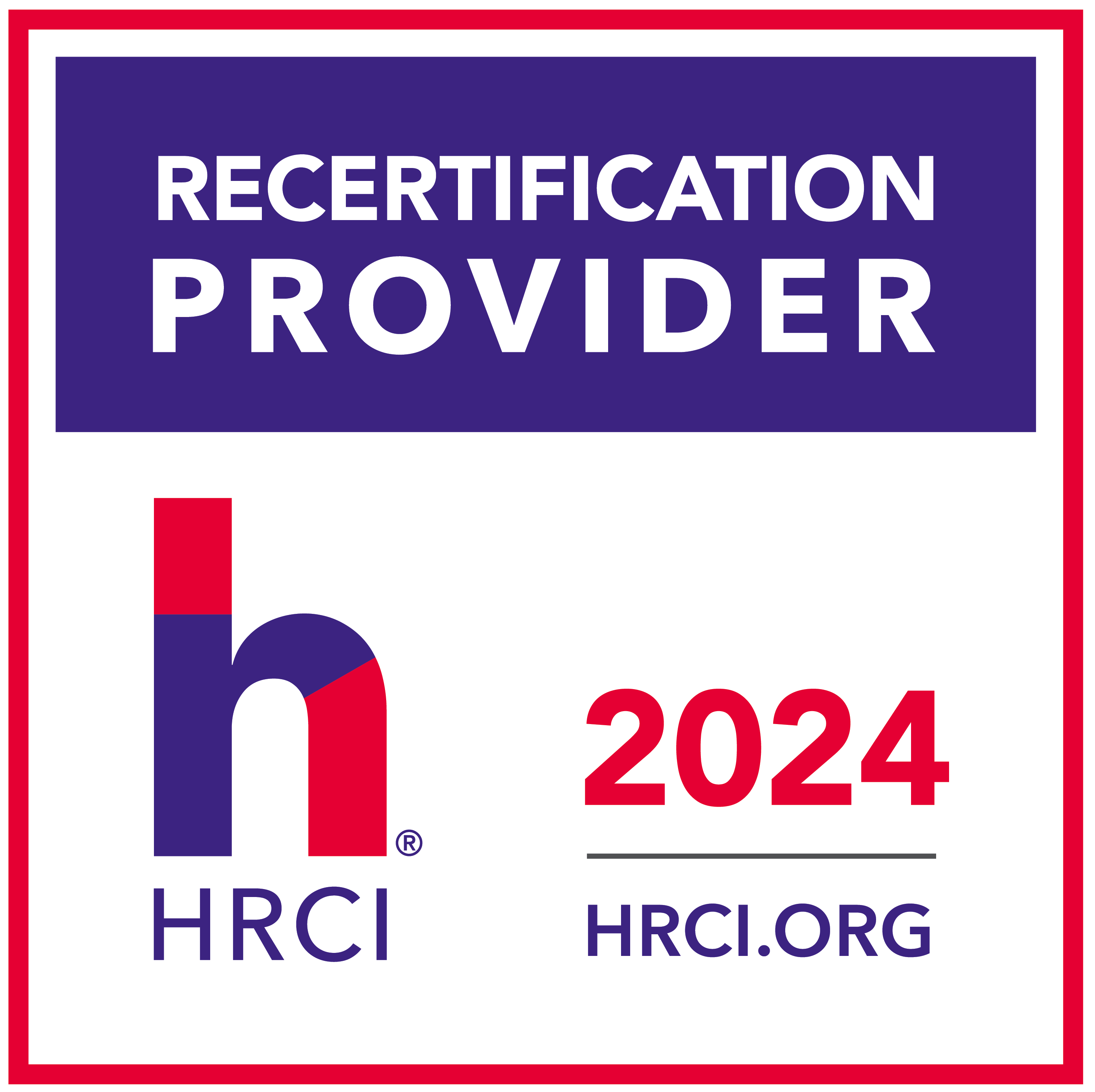 HRCI 2024 Recertification Provider Seal